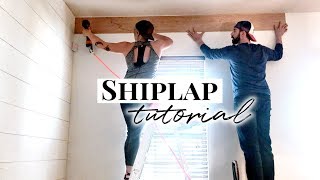 Shiplap Walls  How to Install Plywood Shiplap [upl. by Lucrece]