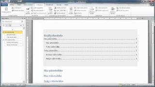 Word 2010  Sisällysluettelon tekeminen [upl. by Ohara]