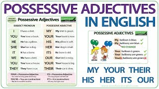 Possessive Adjectives in English  Grammar Lesson [upl. by Nnyloj]