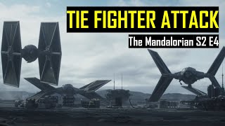 The Mandalorian S2E4 Outlander TIE Fighter Attack [upl. by Ranie]