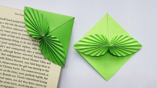 Easy Origami Bookmark Corner  Paper Leaf Bookmark [upl. by Hardner]