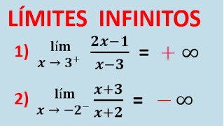 LÍMITES INFINITOS  LÍMITES ALGEBRAICOS  EJERCICIOS [upl. by Waldos]