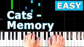 Cats  Memory  Piano Tutorial EASY  Sheet Music [upl. by Nahguav]