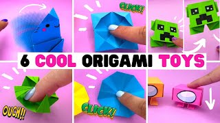 6 SUPER COOL origami FIDGET TOYS diy fidget toys [upl. by Craig42]