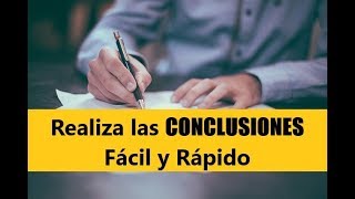 CÓMO HACER LAS CONCLUSIONES DE UN TRABAJO DE INVESTIGACIÓN [upl. by Alaehcim17]