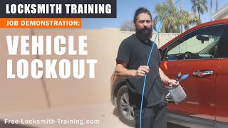 Automotive Lockout  How To Open a Locked Car Door Without a Key  FreeLocksmithTrainingcom [upl. by Asusej]