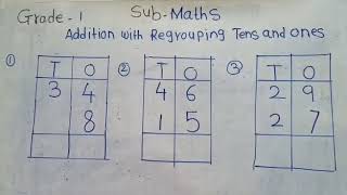 Grade1 MATHS Addition with Regrouping Tens and Ones [upl. by Tereb]