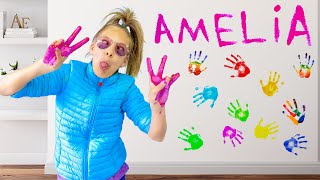 Amelia and Avelina learn how to paint with colors [upl. by Troxell]