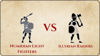 ROME II Total War  Numidian Light Infantry VS Illyrian Raiders [upl. by Sigismund]