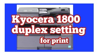 Kyocera TASKalfa 1800 Duplex setting [upl. by Goren]