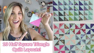 10 Awesome Half Square Triangle Quilt Layouts [upl. by Aleacim]