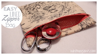 EASIEST Lined Zipper Bag  How to  Whitney Sews [upl. by Eeruhs618]