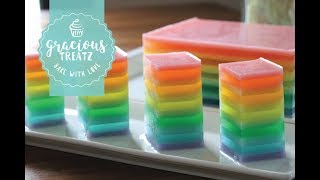 Rainbow Agar Agar Jelly Cake [upl. by Lallage]