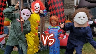 PENNYWISE VS JASON VORHEES VS CHUCKY VS MICHAEL MYERS HORROR DEATH MATCH [upl. by Nnaylrebmik]