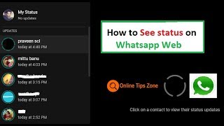 How to see Status on Whatsapp Web [upl. by Ykcor396]