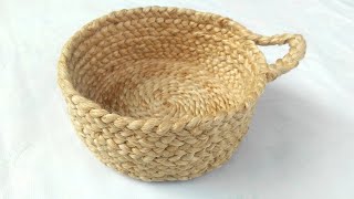 Hanging Braided Jute Basket  Easy to makeDIY [upl. by Bowyer]