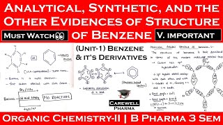 analytical synthetic and other evidence in the derivation of structure of benzene  Carewell Pharma [upl. by Akimrej65]