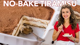 Easy TIRAMISU Cake  NoBake Dessert [upl. by Cissej]