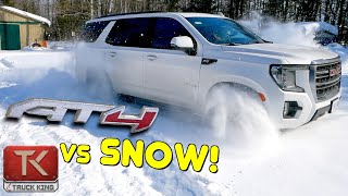 How Far Can We Make It 2021 GMC Yukon AT4 Tackles Snowy Trails [upl. by Huppert]