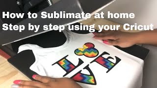 Sublimation Printing On Tshirt at Home Using Cricut Design Space  dye sublimation [upl. by Nillok]