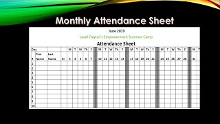 Microsoft Excel Create a monthly attendance sheet [upl. by Omrellig886]