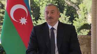 Azerbaijani President Ilham Aliyev ‘We never deliberately attacked civilians’ [upl. by Ayanad844]