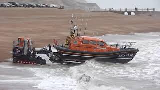 Rough weather launch of the Hastings Lifeboat 27 April 2019 [upl. by Luahs783]