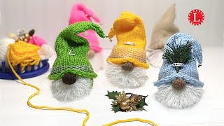 LOOM KNIT Gnome aka Gonks Project Pattern on a Small 24 peg Round Loom Step by Step for Beginners [upl. by Ahsilad]