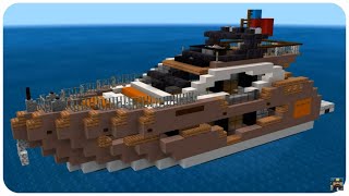 Minecraft How to Build a Yacht in Minecraft Sessa Marine 68 Fly Gullwing Minecraft Yacht Tutorial [upl. by Atilem]