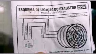 Esquema de ligação de Exaustor [upl. by Hpejsoj]