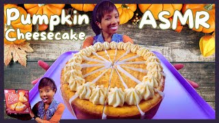 ASMR  MUKBANG PUMPKIN SPICE CHEESECAKE [upl. by Anibla]