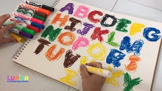 Learning Alphabet Letters with Markers  Learning Letters ABCDEFGHIJKLMNOPQRSTUVWXYZ [upl. by Adnol485]