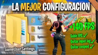 LA MEJOR OPTIMIZACION PARA EL quotGameUserSettingsquot EN FORTNITE Subir FPS Menos Input LAG y mas [upl. by Enaj]