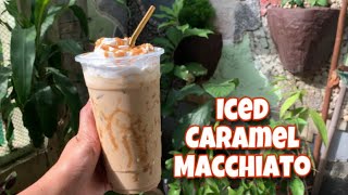 HOMEMADE ICED CARAMEL MACCHIATO  HOW TO MAKE ICED CARAMEL MACCHIATO AT HOME [upl. by Crompton]