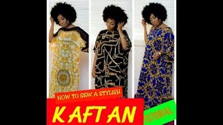 HOW TO CUT AND SEW A FLOWING KAFTAN DIY TUTORIAL [upl. by Eimirej]