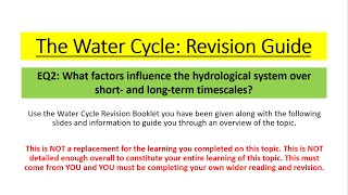 Edexcel A Level Geography  Water Cycle EQ2 Revision [upl. by Sommer]