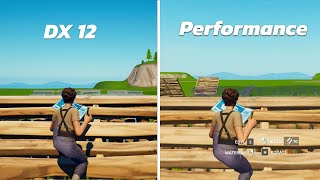 Fortnite  Chapter 3  FPS Comparison  Dx12 vs Performance Mode GTX 1050 TI [upl. by Bullis127]