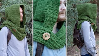 CROCHET Wanderers Hooded Scarf EASY pattern Step by Step Tutorial Beginner Friendly [upl. by Evars]