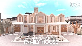 Aesthetic Winter Family House  Bloxburg Build [upl. by Hallette]