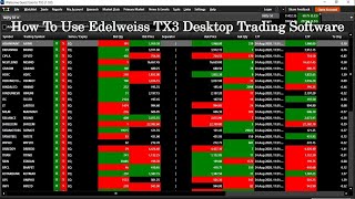 How To Use Edelweiss TX3 Desktop Trading Software Trading Software TechnicalAnalysis Abhijit Zingade [upl. by Bough]