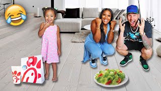 BABY KIRAH CHOOSES WHAT WE EAT FOR 24 HOURS [upl. by Fenn]