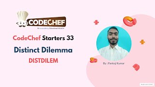 Distinct Dilemma  Codechef starters 33  DISTDILEM [upl. by Will]