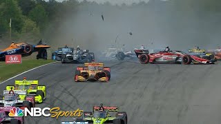 Wild opening lap to 2021 IndyCar Series season at Barber Motorsports Park  Motorsports on NBC [upl. by Kcirnek30]