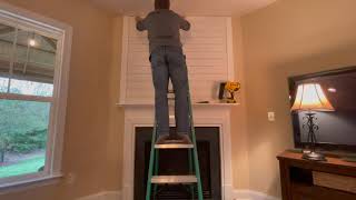 SHIPLAP install over fireplace [upl. by Maitund597]