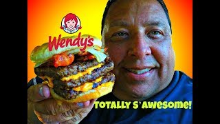 Wendys® S’Awesome Bacon Classic Triple Burger Review [upl. by Billy]