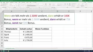 Excel  WENNFunktion erweitert mehrere Bedingungen [upl. by Beauregard499]