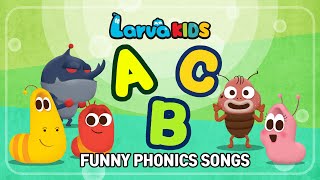 ★FUNNY PHONICS SONGS★  ABC song  Larva KIDS  compilation  10min [upl. by Asena498]