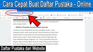 Cara Cepat Membuat Daftar Pustaka Online [upl. by Irmine]