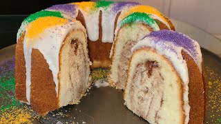 How to make a Cream cheese King cake Pound cake from scratch [upl. by Nagud]