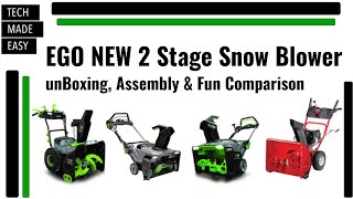 NEW EGO 2 Stage Snow Blower unBoxing Assembly amp fun Comparison review [upl. by Ragnar933]